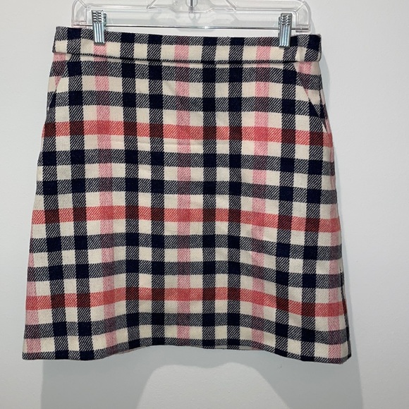 Boden checkered wool skirt, pink, red and navy - Picture 1 of 5